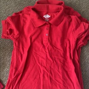 Five Red Dickies Polos